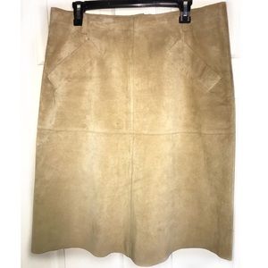 Tan Genuine Suede Skirt